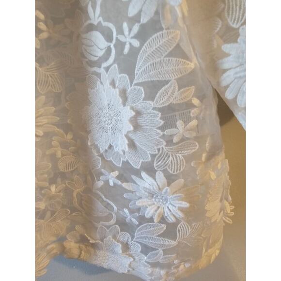 Chicos sz 2.5 white Lace Applique Shirt sz 14 XL new with tags WT368 - Picture 7 of 8